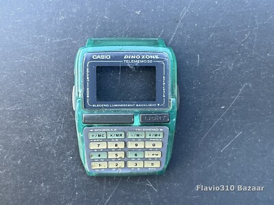 Rare & Authentic CASIO DBC-63 Data Bank DINO ZONE - Clear Green Case Bezel ONLY