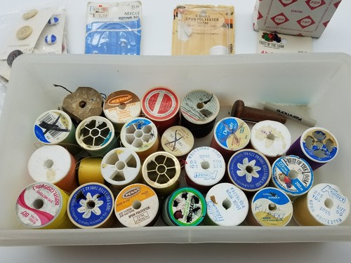Vintage Sewing Accessories ~ Thread, Buttons, Needles