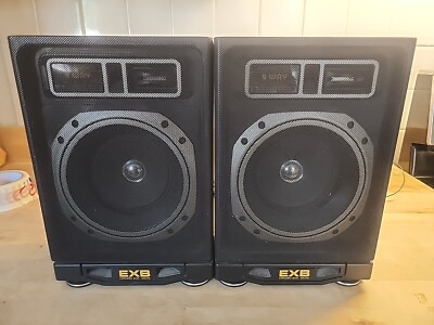 SOUNDESIGN Speakers Model 0634BLK Vintage EXB Extended Bass Sound System Black