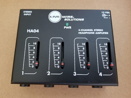 Live Wire Solutions 4 Channel Stereo Headphone Amplifier HA04 w/power suppy