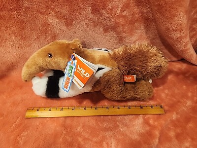 Wild Republic Anteater 12'' Plush Stuffed Animal Made From Recycled Bottles NWT