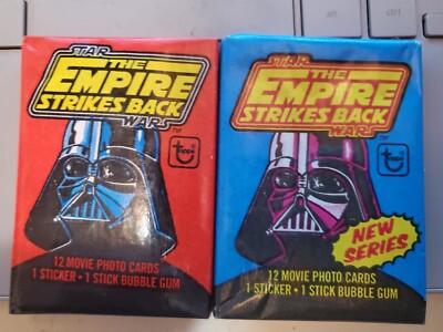 EMPIRE STRIKES BACK ORIGINAL VINTAGE PACKS TRADING CARDS (2) PACKS Red and Blue