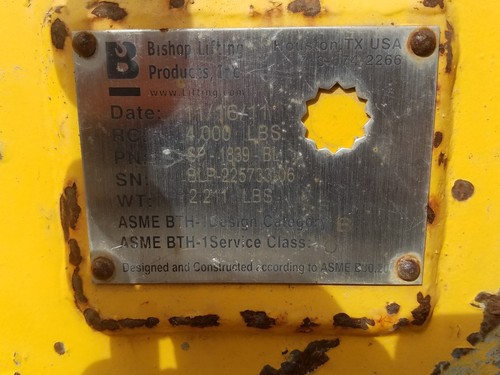BISHOP LIFTING PRODUCTS 4,000# CAP SKIP PAN MATERIAL BASKET CRANE
