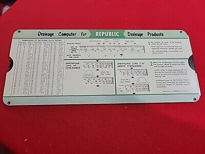 Drainage Calculator Computer For Republic Steel Corporation Drainage Products