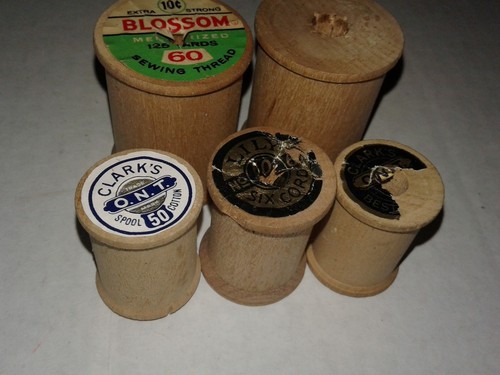 Lot of Mixed Vintage Wooden Empty Spools for Crafts Repurpose