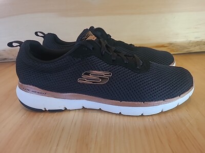 skechers womens lite weight 12573 black running shoes sneakers size 10 204403917759