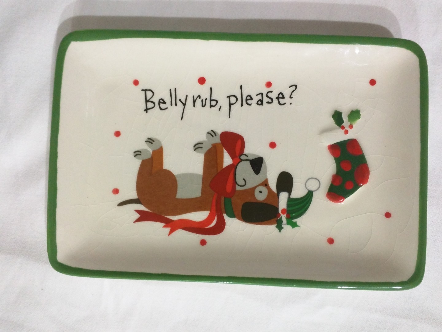 2 Cracker Barrel full of mischief Lori Siebert Dog Puppy Christmas Plates 6