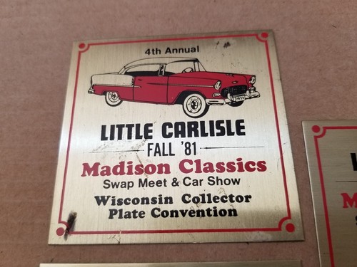 3 Dash Plaques 81' 82' 83' Carlisle Madison Classics Car Convention Swap Meet