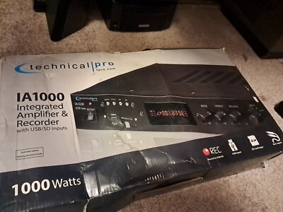 Technical Pro Integrated 1000 Watts Amplifier w/ USB, SD Card, RCA & AUX Inputs