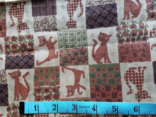 vtg 60's Fabric Cats 44