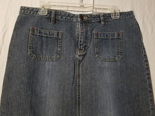 UnionBay Jean Denim Modest Long Skirt Size 13 Side Slit Straight Juniors