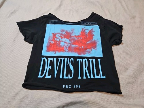 Playboi Carti Shirt Womens XL Black Crop Top Devils Trill