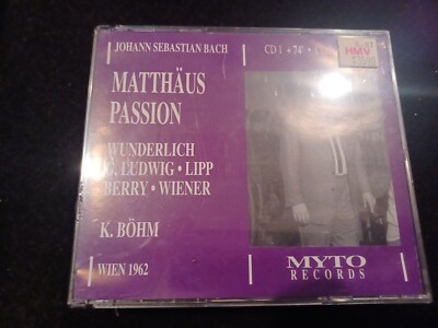 Johann Sébastian Bach Matthaus Passion Wein 1962 New Shrink Wrapped 2cd Set