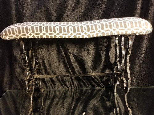 ANTIQUE VICTORIAN CAST IRON LION PAW FEET WINDOW / PIANO/ VANITY BAROQUE BENCH