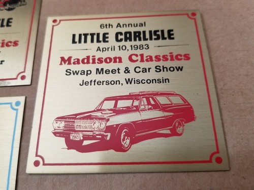 3 Dash Plaques 81' 82' 83' Carlisle Madison Classics Car Convention Swap Meet
