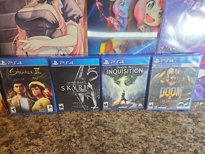 Elder Skyrim Dragon Age Inquisition Shenmue Iii Doom 3  Bundle Ps4 Game Lot 