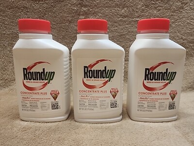 Lot of 3: Roundup Concentrate Plus Weed and Grass Killer, 16 oz