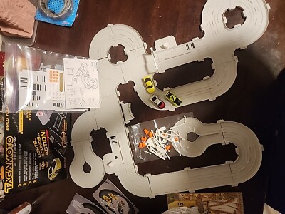  Tagamoto Code Reading Race Tracks Play Set Lot W 3 Cars + Stickers. Untested 