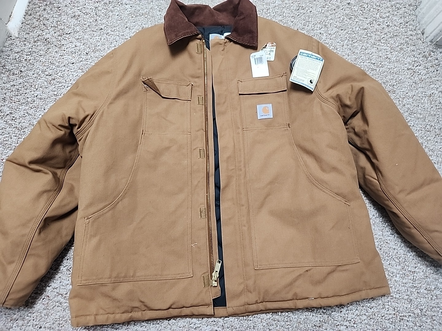 ジャケット・アウター Carhartt Chore Coat Zip Type Made in USA CARHARTT Hoodie Chore Brown Colour Jacket Full Zip Workwear