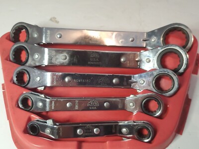 Mac Tools SAE 12- & 6- POINT OFFSET RATCHETING WRENCH SET 5pc USA