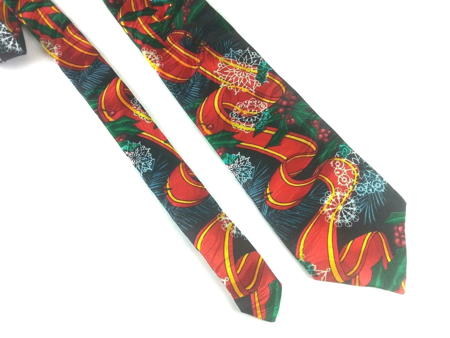 Rush Limbaugh No Boundaries Christmas Tie Red Green Gold White 100% Silk