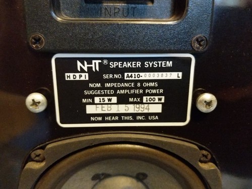 Vintage NHT HDP-1 Stereo Surround Sound Dipole Speakers w Piano Finish