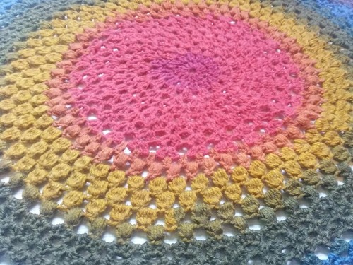 Handmade Crochet Multi Color Mandala Small Rug 24