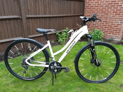 Specialized Ariel Competition Disc Ladies Hybrid Bike In White 