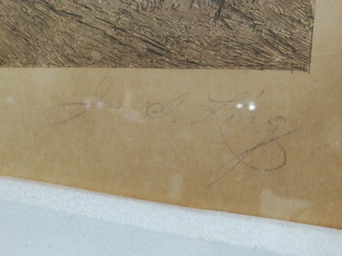 X large Original etching signed by Jennie browmscombe,h 32 1/4