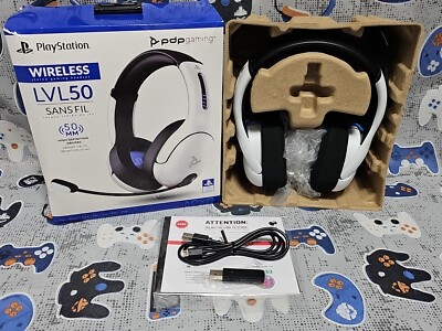 PDP Gaming PlayStation 5 / 4  LVL50 Wireless Gaming Headset - White OPEN BOX NEW