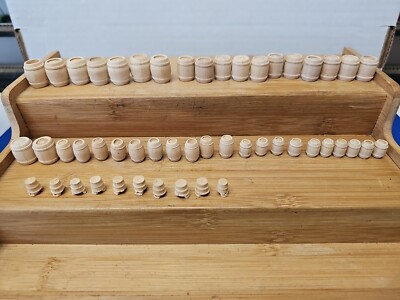 50 pcs HO Scale 1:87 Wooden Wine Barrels Cask Bucket Assortment Various Sizes 