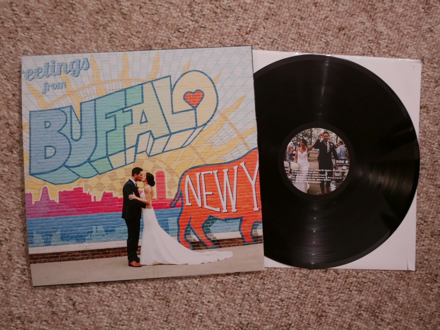 Custom Vinyl Record 33 LP album wedding annivesray personalized print sleeve