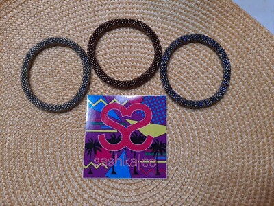 Sashka Co Handcrafted Nepal Glass Beaded Roll On Bracelets Hues Of Copper (3)