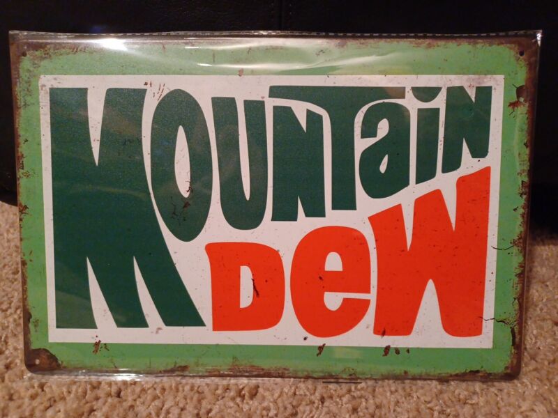 Mountain Dew Metal Sign New SEALED! Has Vintage Look! 