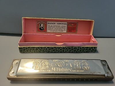 Vintage M. Hohner The Echo Harp Double Sided Harmonica Germany
