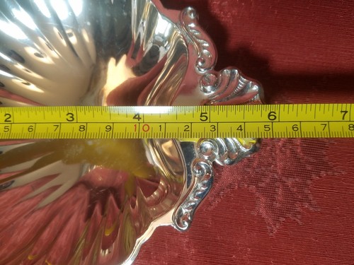 Silver Plate Scalloped Dish 3 Footed