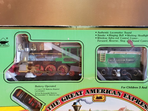 VINTAGE New Bright The Great American Express Railroad Train BARELY USED
