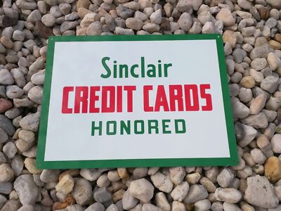 Sinclair Credit Card Honored Garage Station Metal Sign 9x12'' 50180