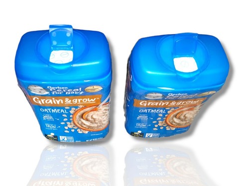 2 PK Gerber Baby Cereal Oatmeal Single Grain With Iron Non GMO 16 Oz,Exp 07/2023