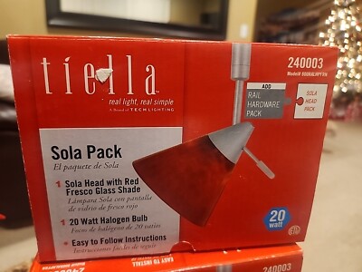 TIELLA 20W Sola Pack Track Lighting Fixtures Red Glass Shade #240003 NEW In Box
