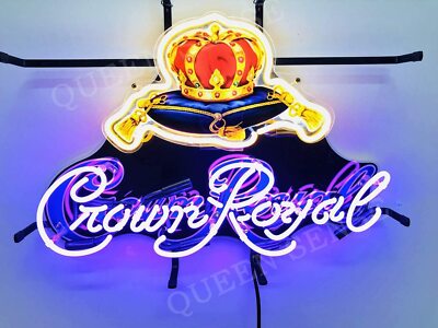 Crown Royal Whiskey 20''x16'' Neon Lamp Light Sign With HD Vivid Printing
