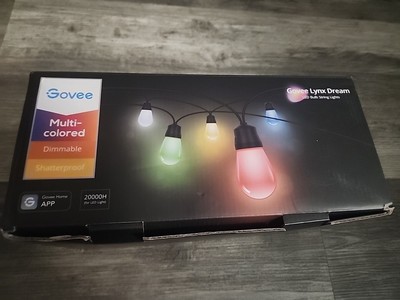 Govee Multi-Color Rgb LED Bulb Outdoor String Lights H7021  / 144ft No Adapters