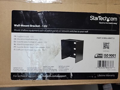 StarTech 12U Wall Mount Bracket for Shallow Patch Panel Network Switches Steel