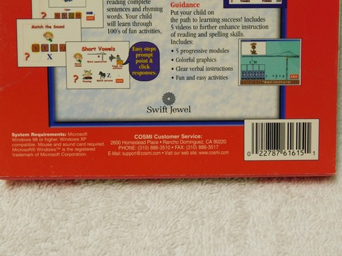 Cosmi Phonics 4 Kids Cd ROM Computer Program New