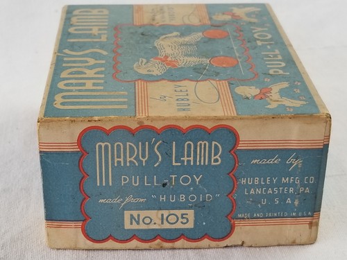 Vintage Hubley Marys Lamb Pull Toy BOX ONLY very rare cardboard nice box