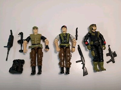 Vintage GI JOE ARAH Toys R Us Exclusive Night Force 3 Figures With Accessories 