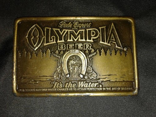VINTAGE 1977 **PALE EXPORT OLYMPIA BEER** BREWING CO. BELT BUCKLE