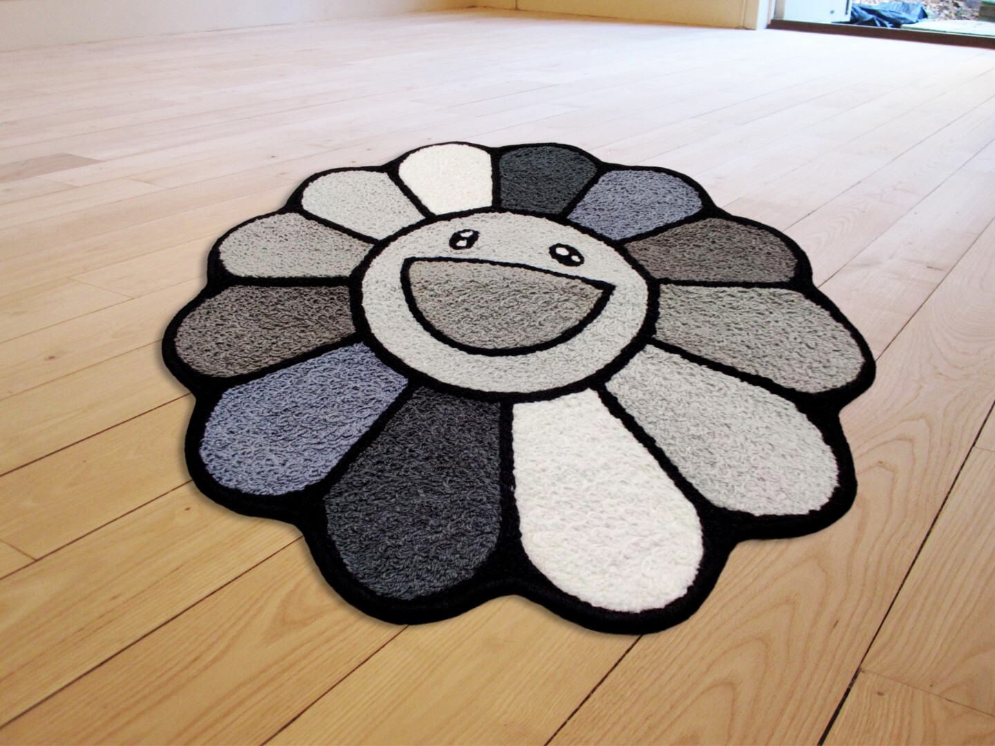 村上隆 Flower Floor Mat Black × White Takashi Murakami Flower Floor Mat Black White kaikai kiki