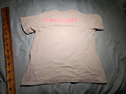 AMBUSH T Shirt Mens Size 3 Pink Graphic Spellout XL Logo