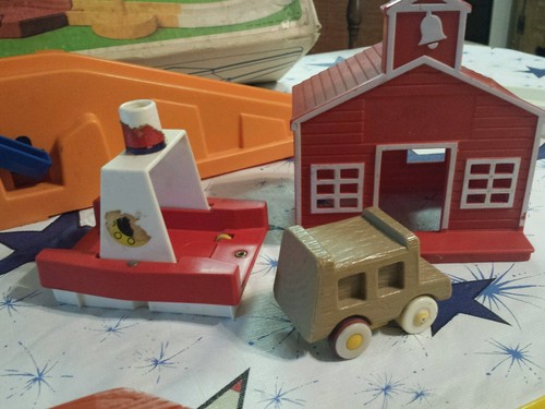 Vintage Ideal Toy Kiddy MO Bridge and Ferry Set 1974 Box Track Bus & Boat